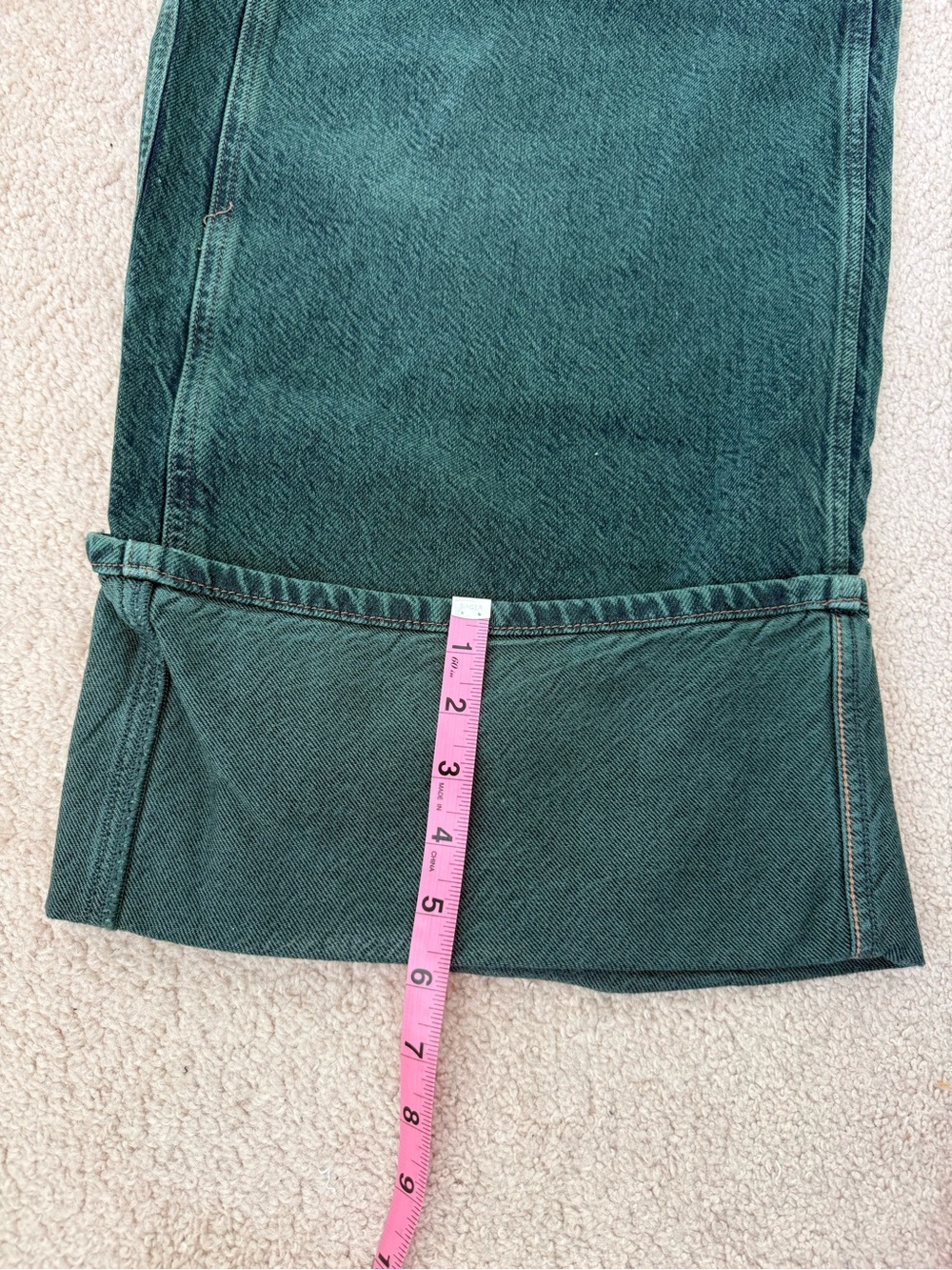 Free People Final Countdown Cuffed Low-Rise Jeans in Luke Green - Picture 9 of 12